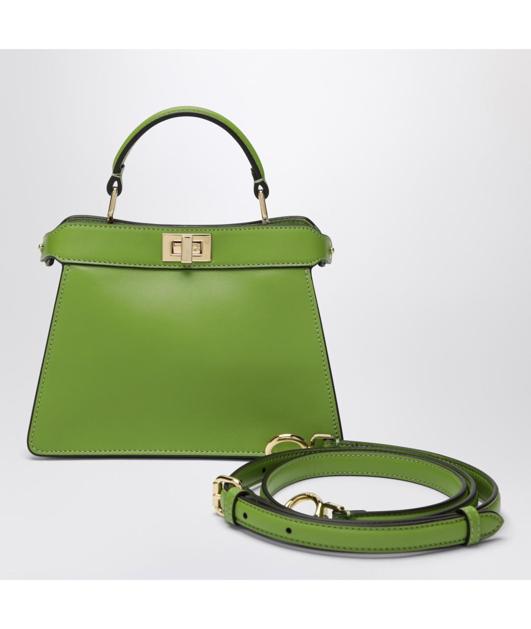 FENDI Зеленая кожаная сумка через плечо, фото 2