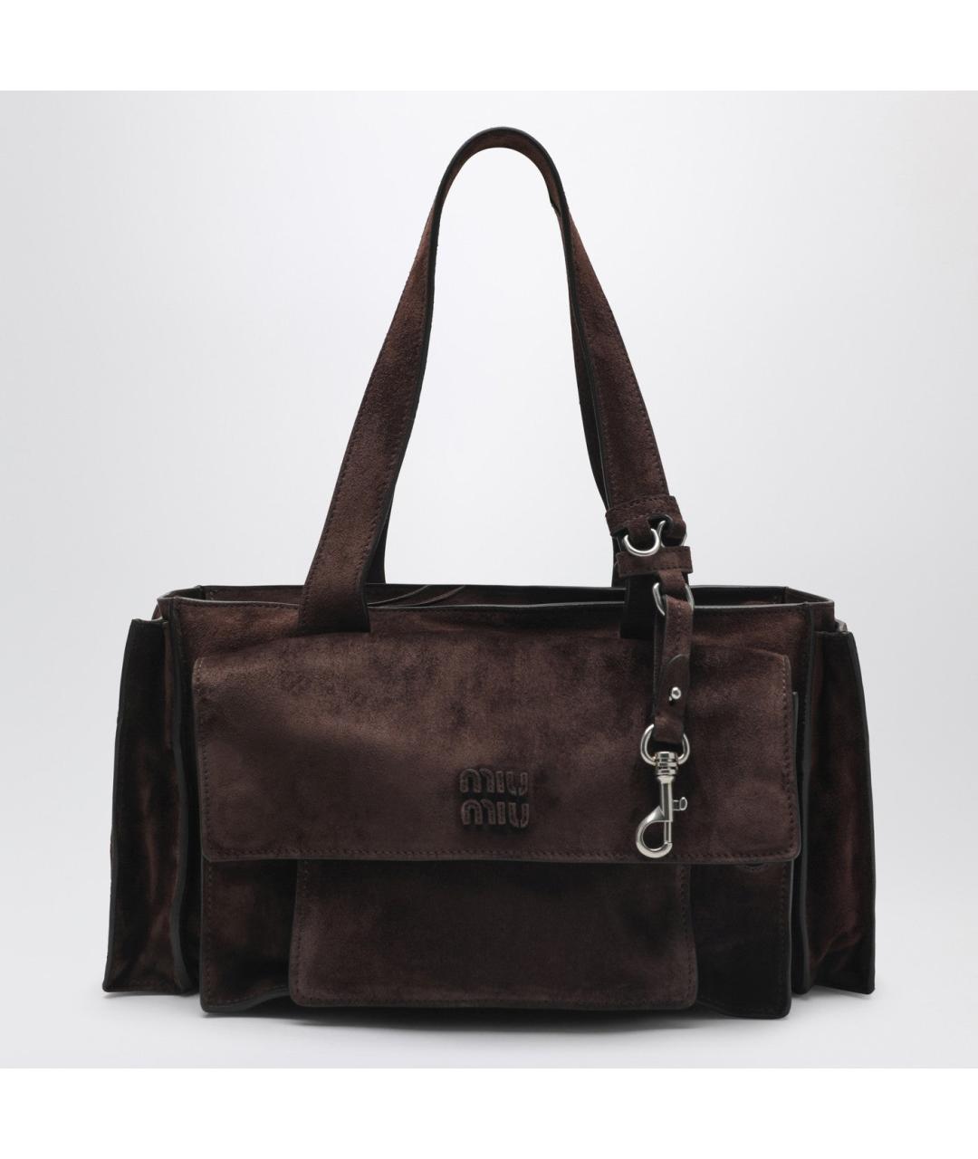 MIU MIU Коричневая замшевая сумка через плечо, фото 3