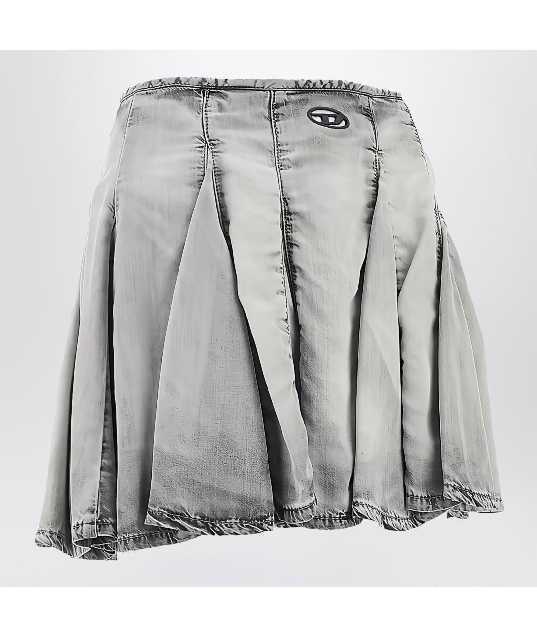 DIESEL Черная хлопковая юбка мини, фото 3