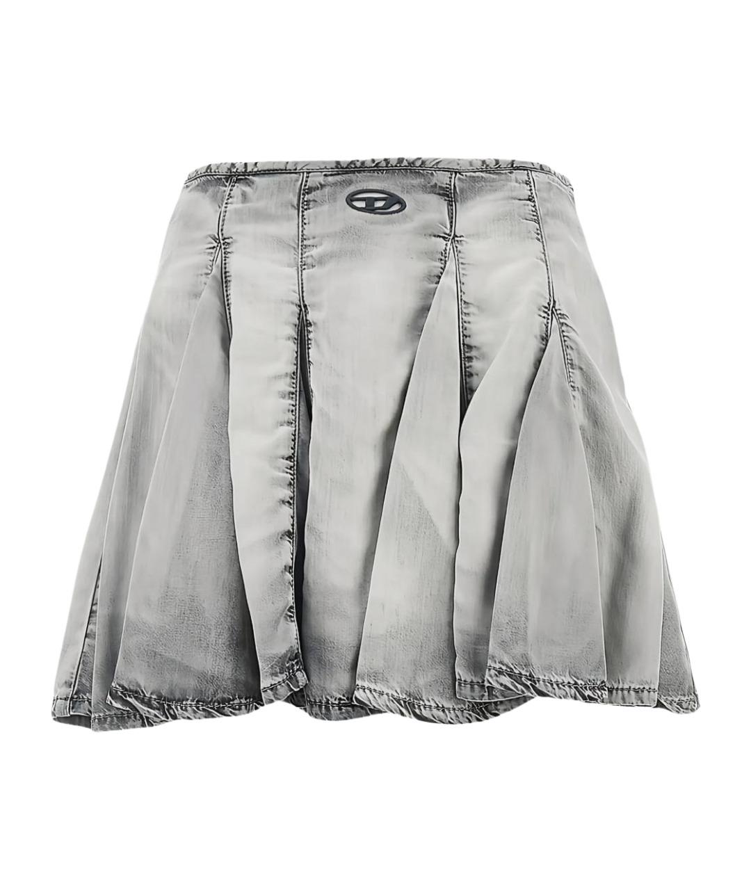 DIESEL Черная хлопковая юбка мини, фото 1