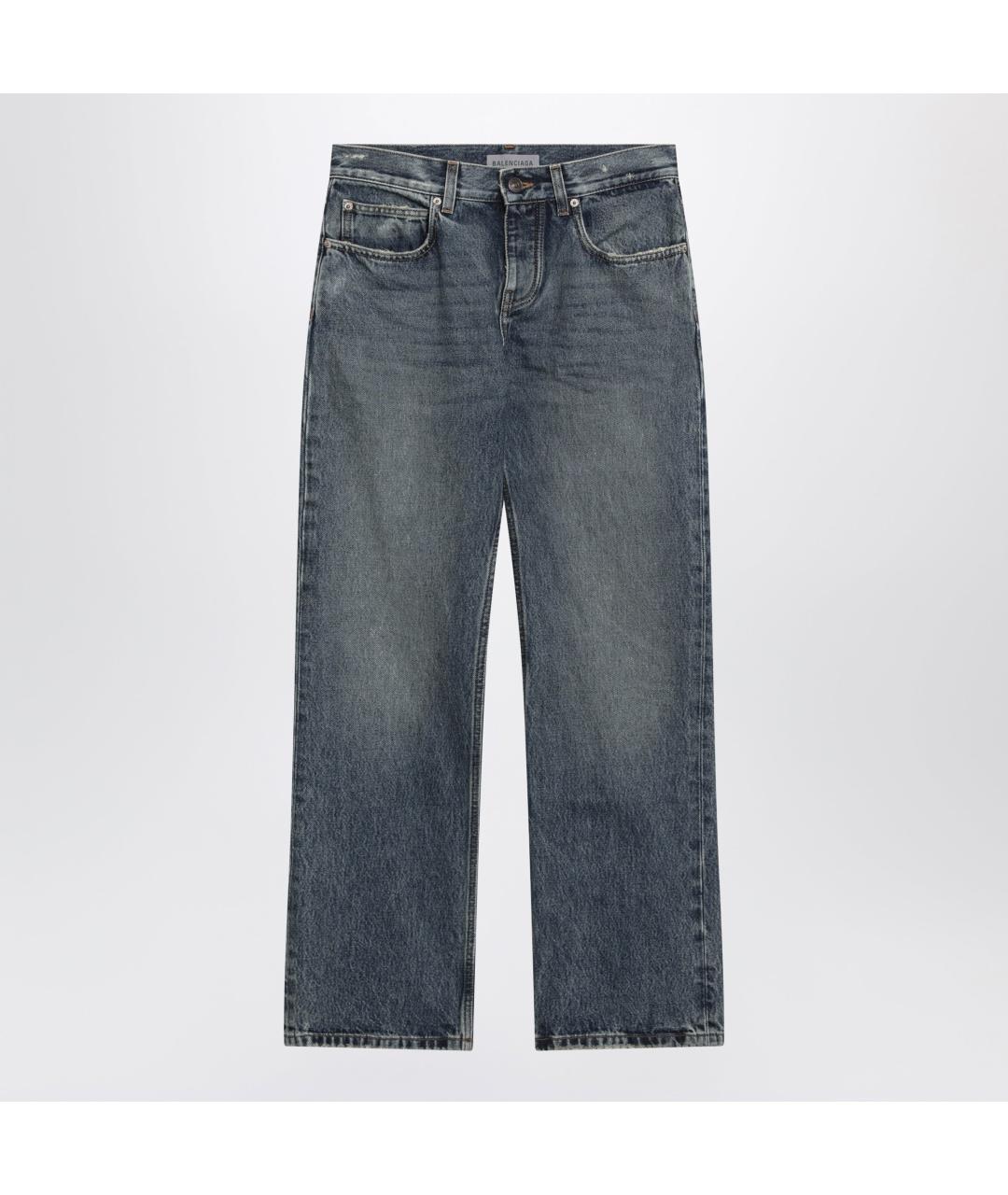 BALENCIAGA Синие хлопковые прямые джинсы, фото 2