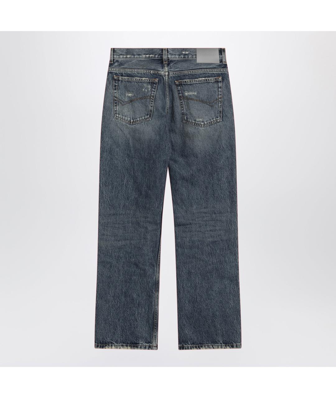 BALENCIAGA Синие хлопковые прямые джинсы, фото 3