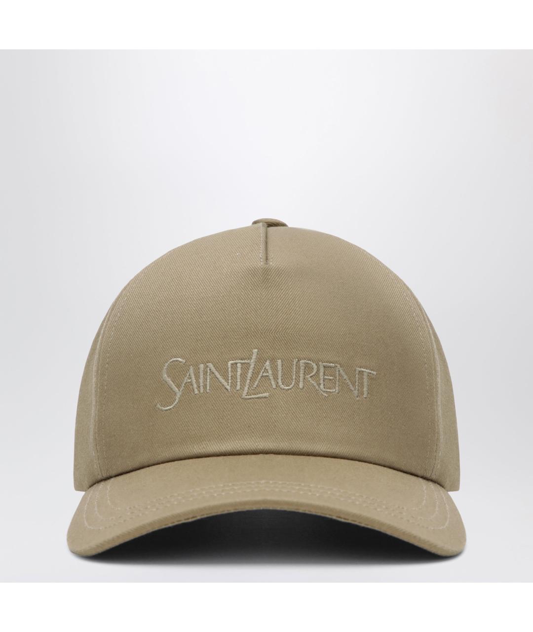 SAINT LAURENT Бежевая хлопковая кепка, фото 3