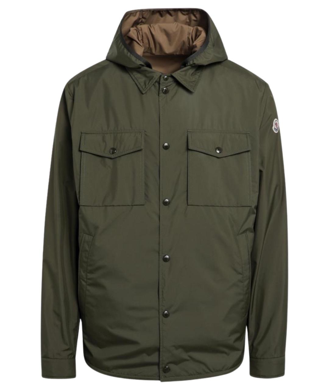 MONCLER Зеленая полиамидовая куртка, фото 1