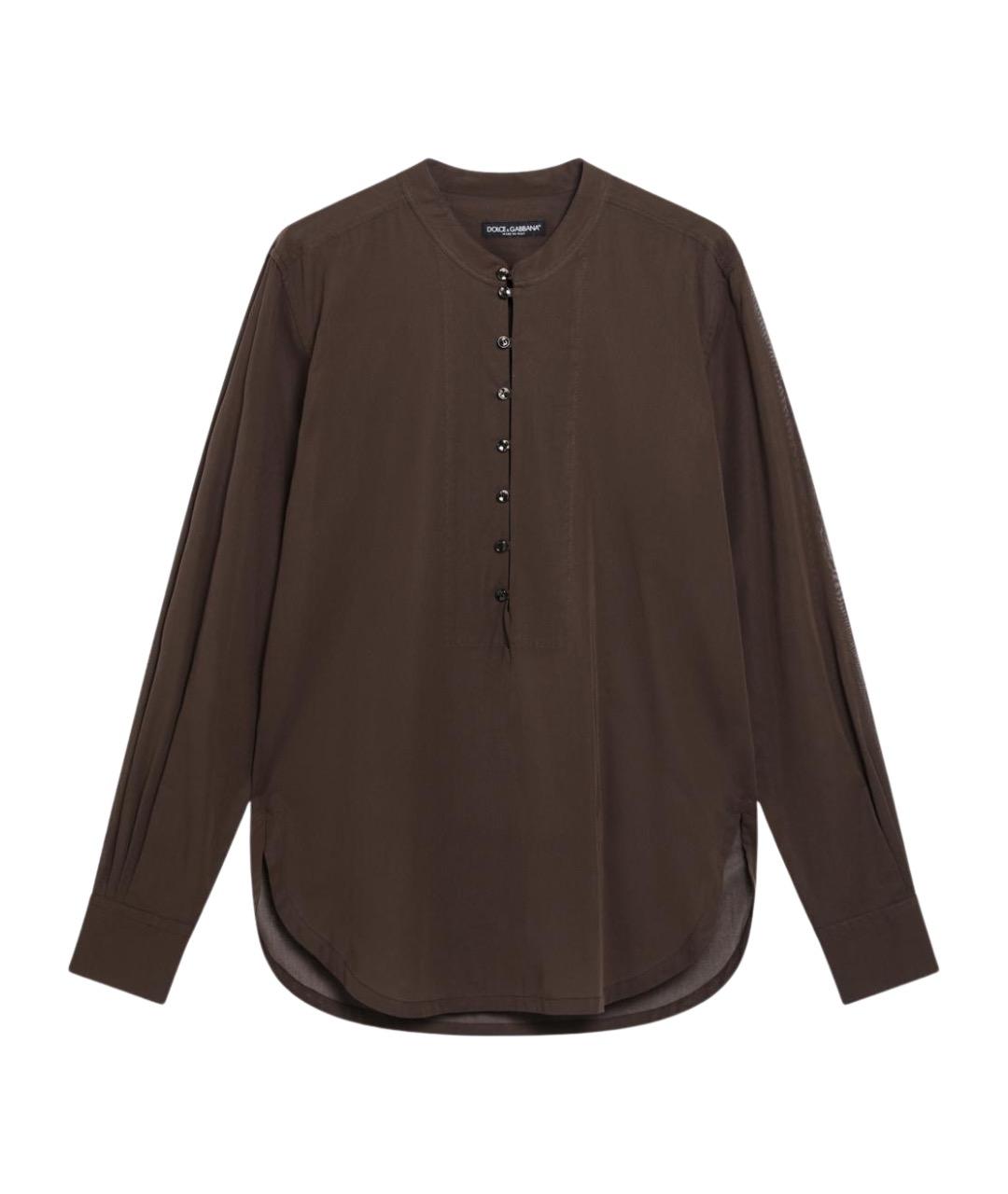 DOLCE&GABBANA Коричневая хлопковая кэжуал рубашка, фото 1