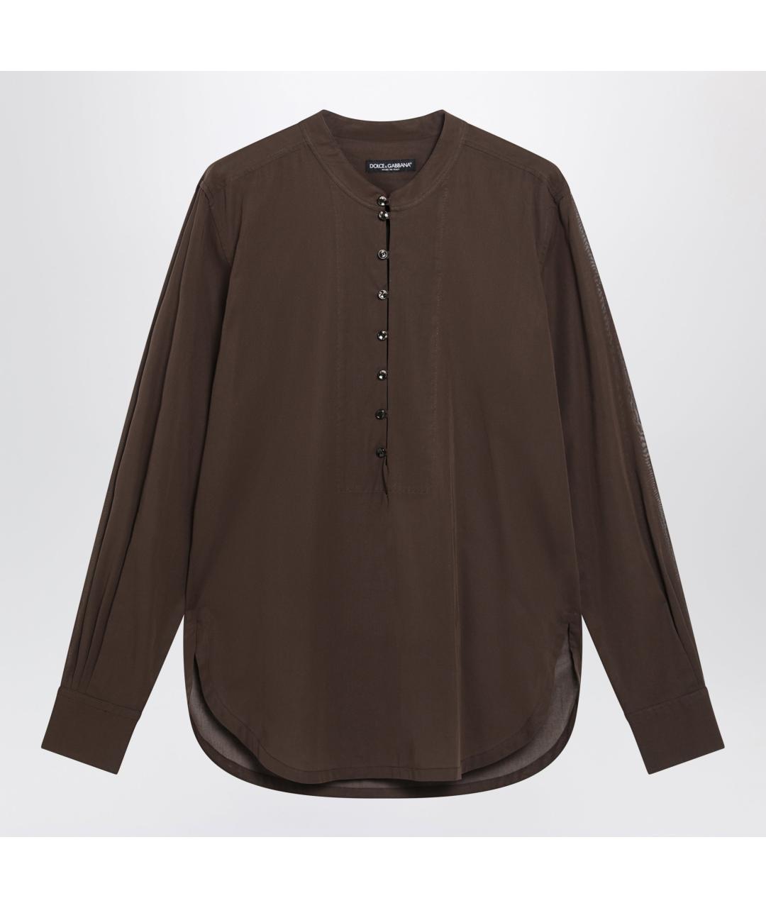 DOLCE&GABBANA Коричневая хлопковая кэжуал рубашка, фото 3