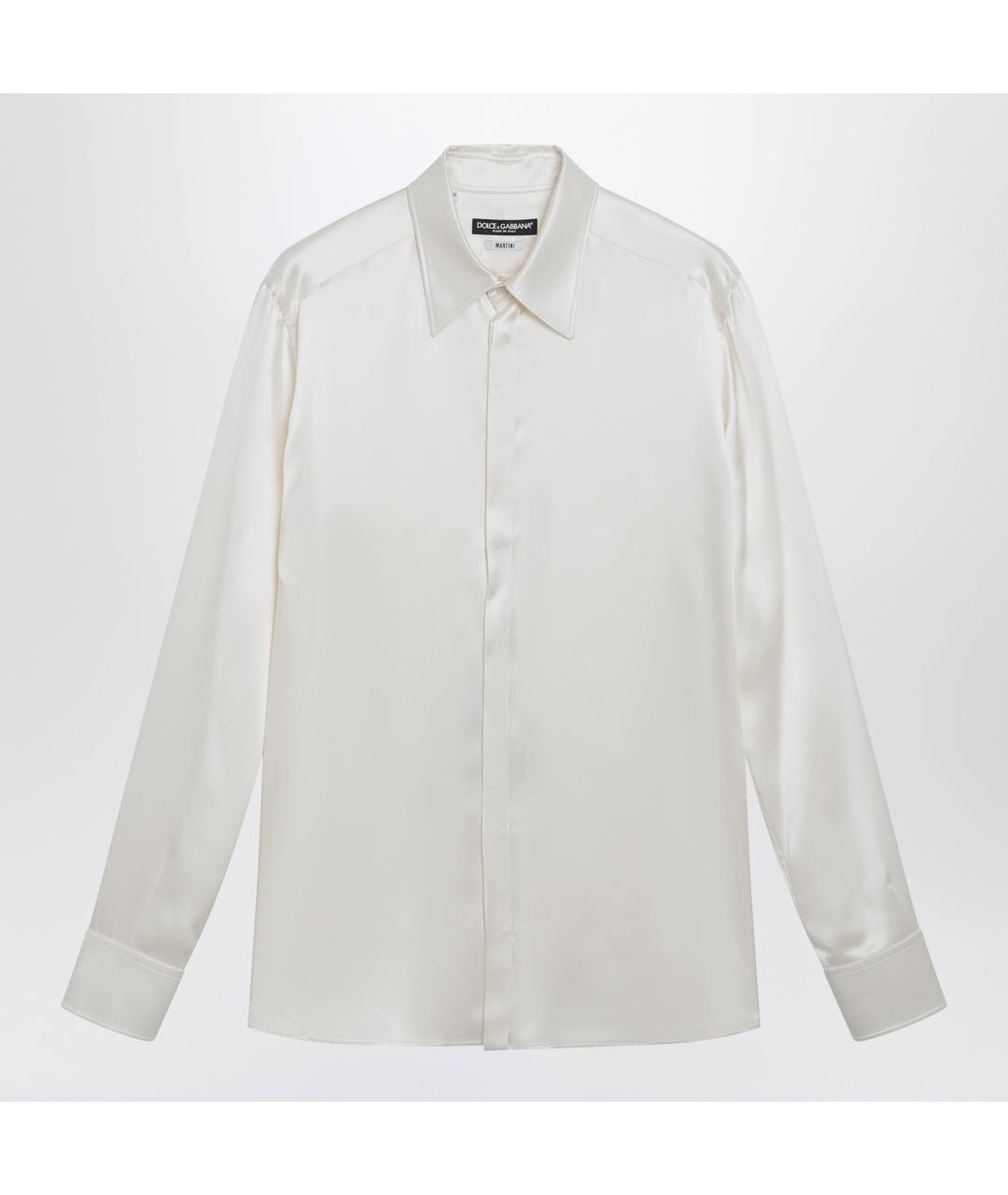 DOLCE&GABBANA Белая шелковая кэжуал рубашка, фото 5