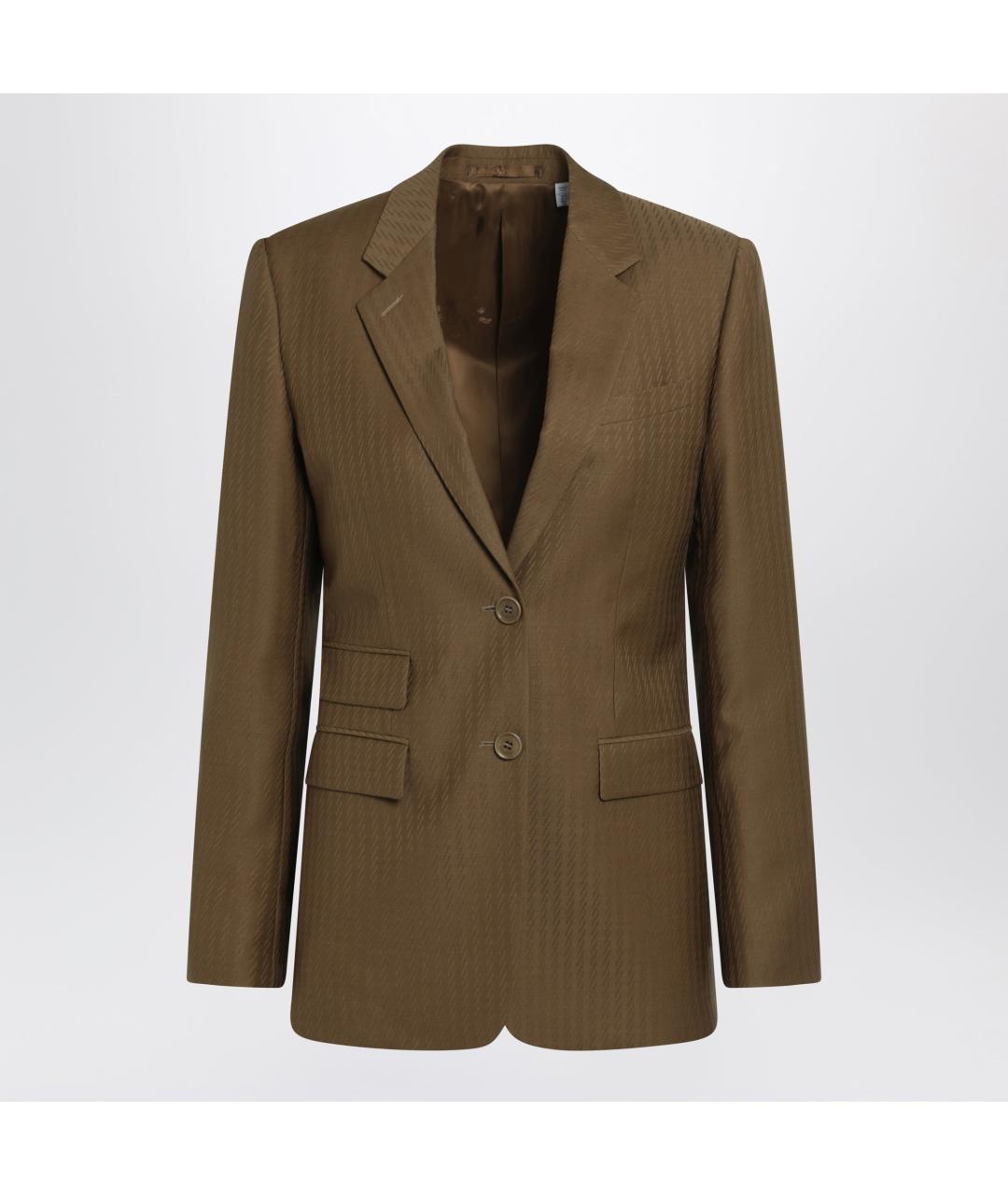 BURBERRY Коричневый шерстяной жакет/пиджак, фото 3