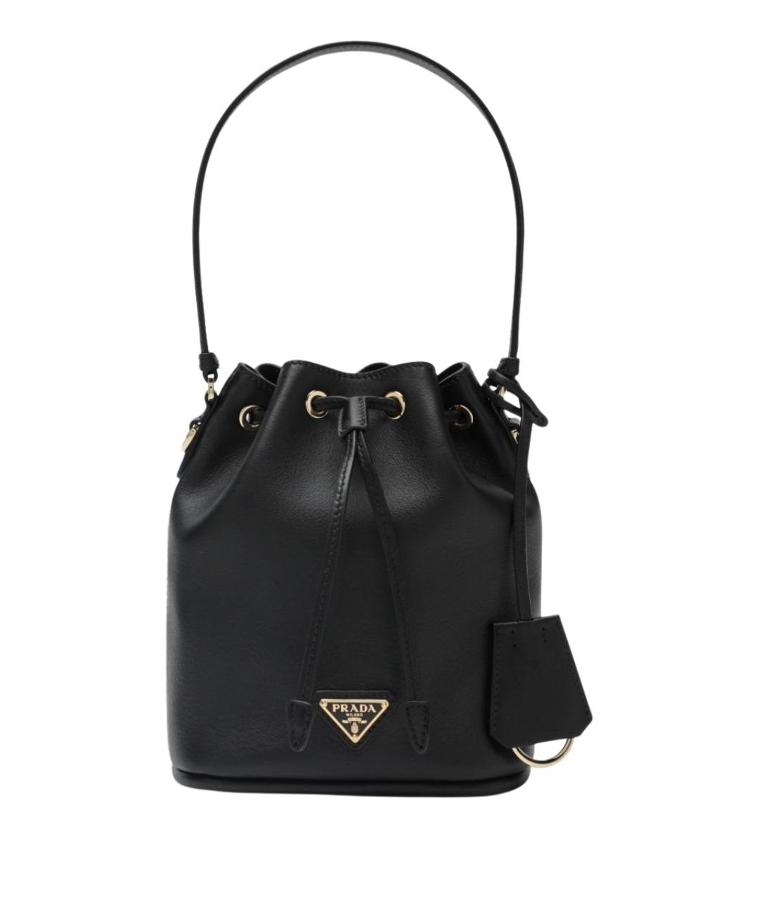 PRADA Черная кожаная сумка с короткими ручками, фото 1
