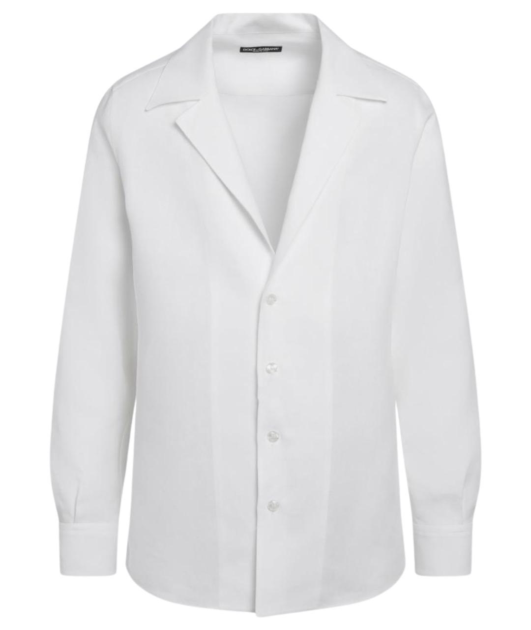 DOLCE&GABBANA Белая льняная кэжуал рубашка, фото 1