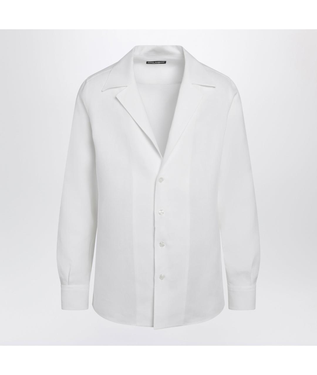 DOLCE&GABBANA Белая льняная кэжуал рубашка, фото 2