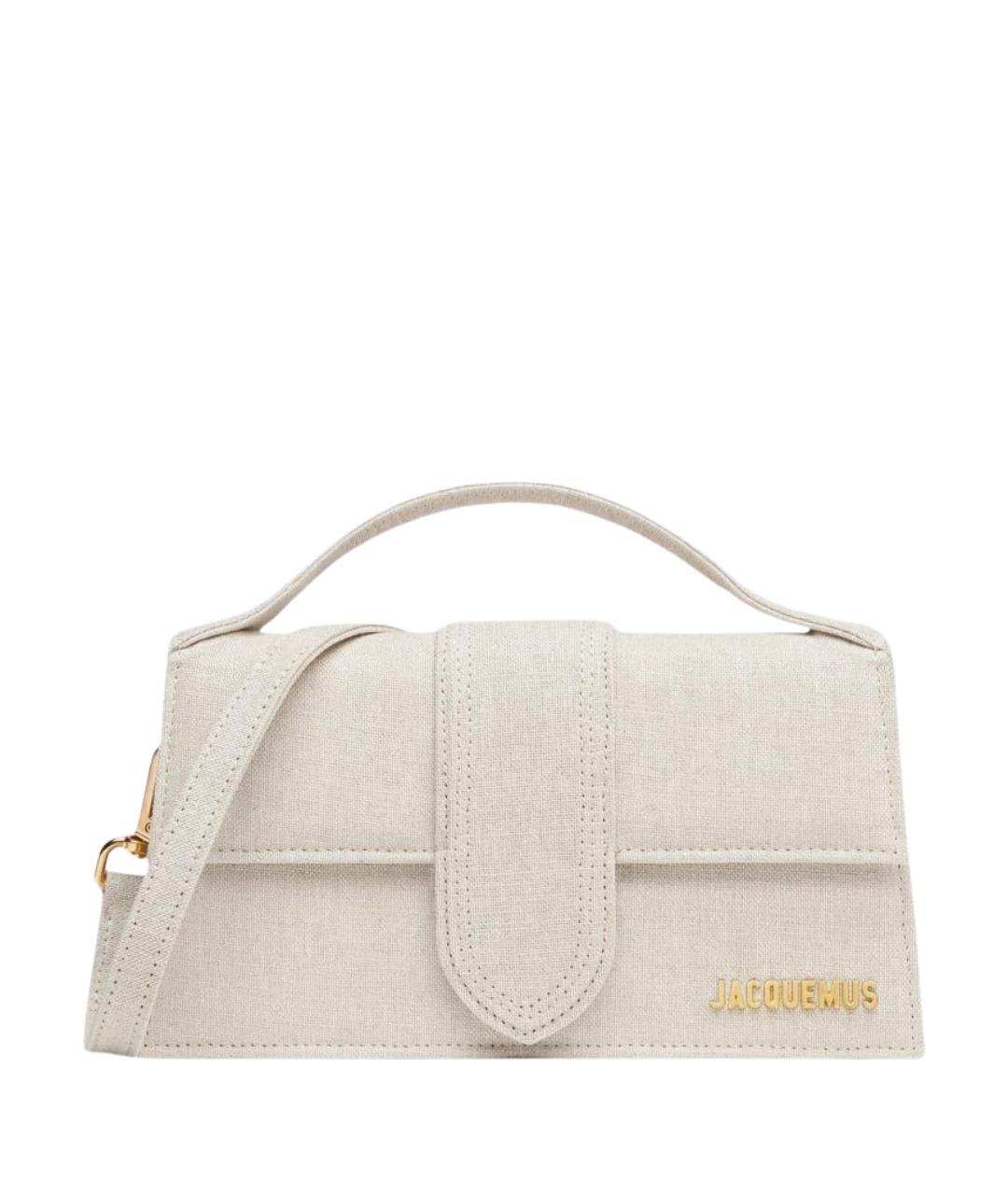 JACQUEMUS Бежевая хлопковая сумка с короткими ручками, фото 1