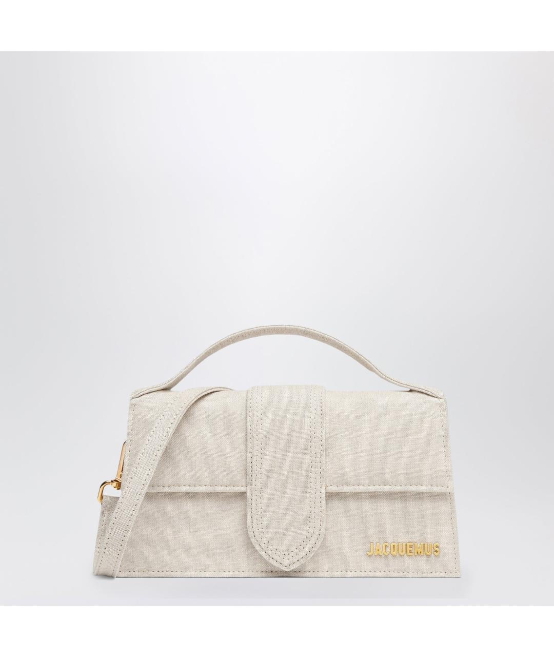 JACQUEMUS Бежевая хлопковая сумка с короткими ручками, фото 3