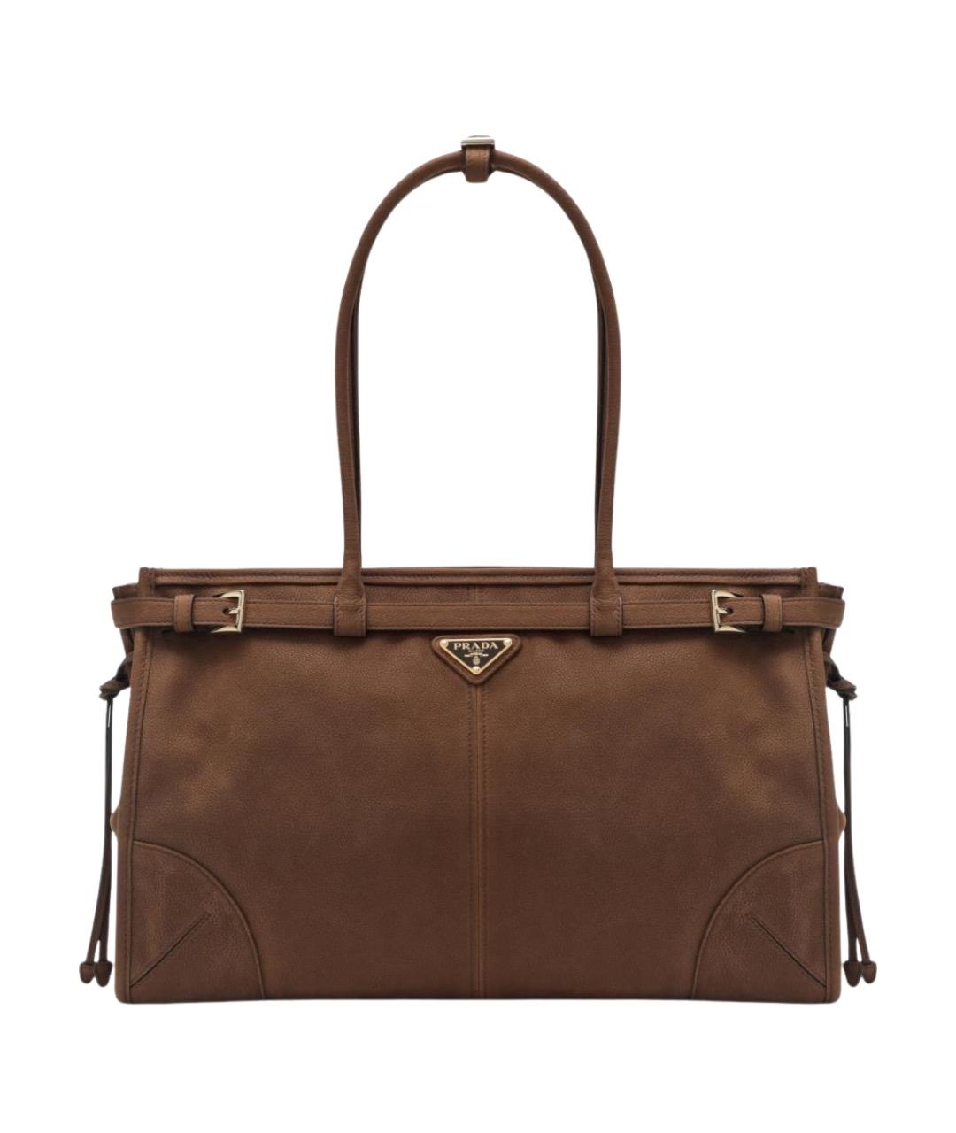 PRADA Коричневая замшевая сумка через плечо, фото 1