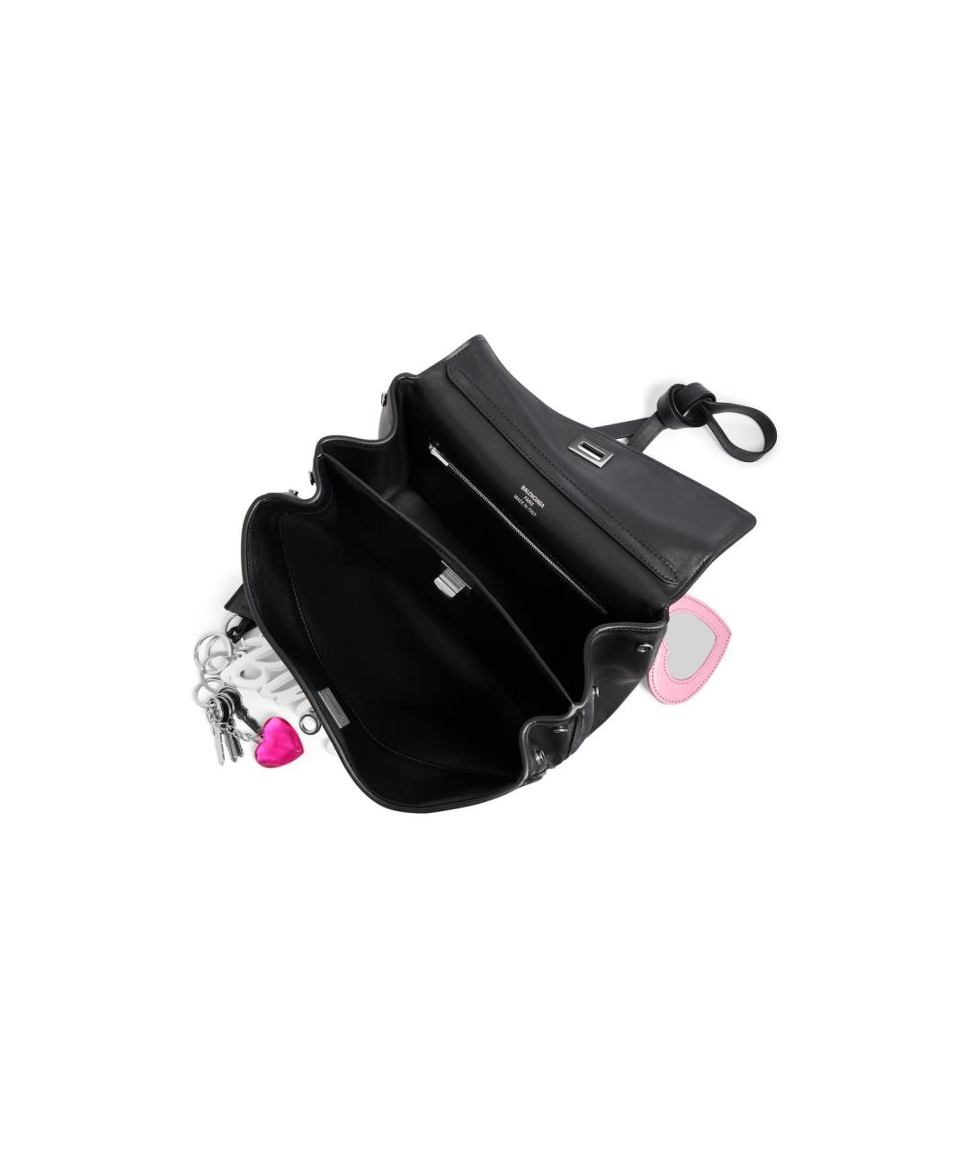 BALENCIAGA Черная кожаная сумка через плечо, фото 5