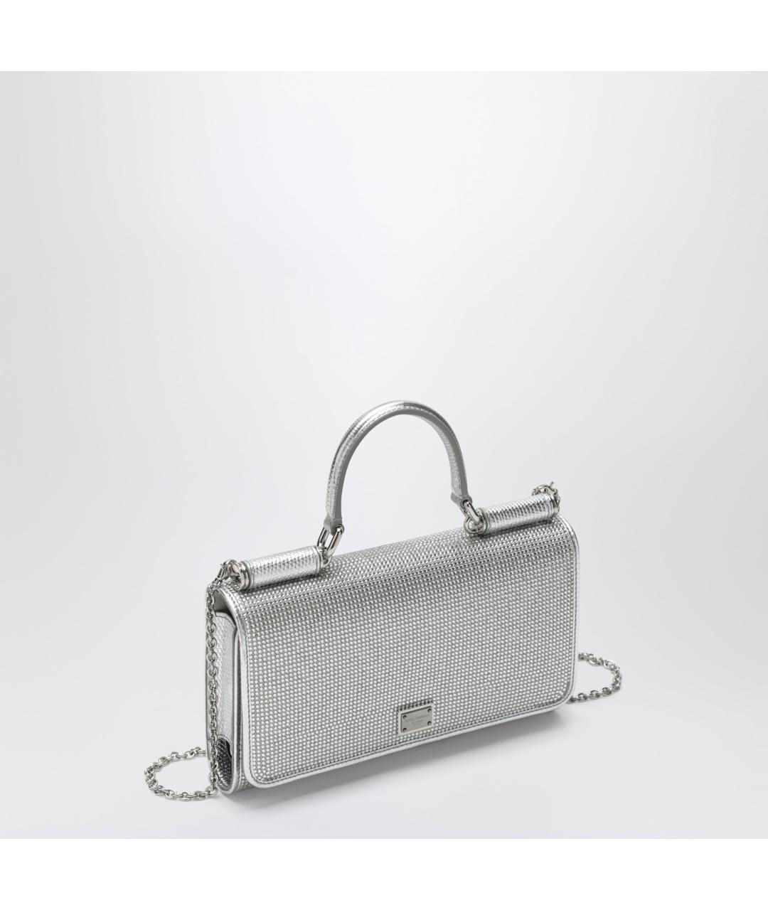 DOLCE&GABBANA Серая тканевая сумка с короткими ручками, фото 2