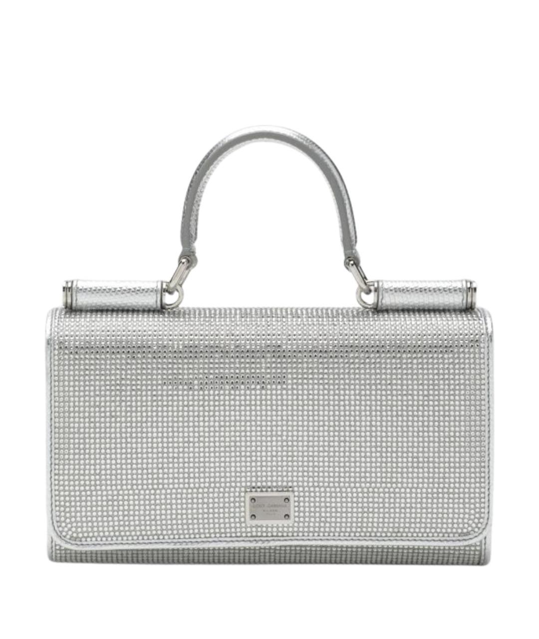 DOLCE&GABBANA Серая тканевая сумка с короткими ручками, фото 1