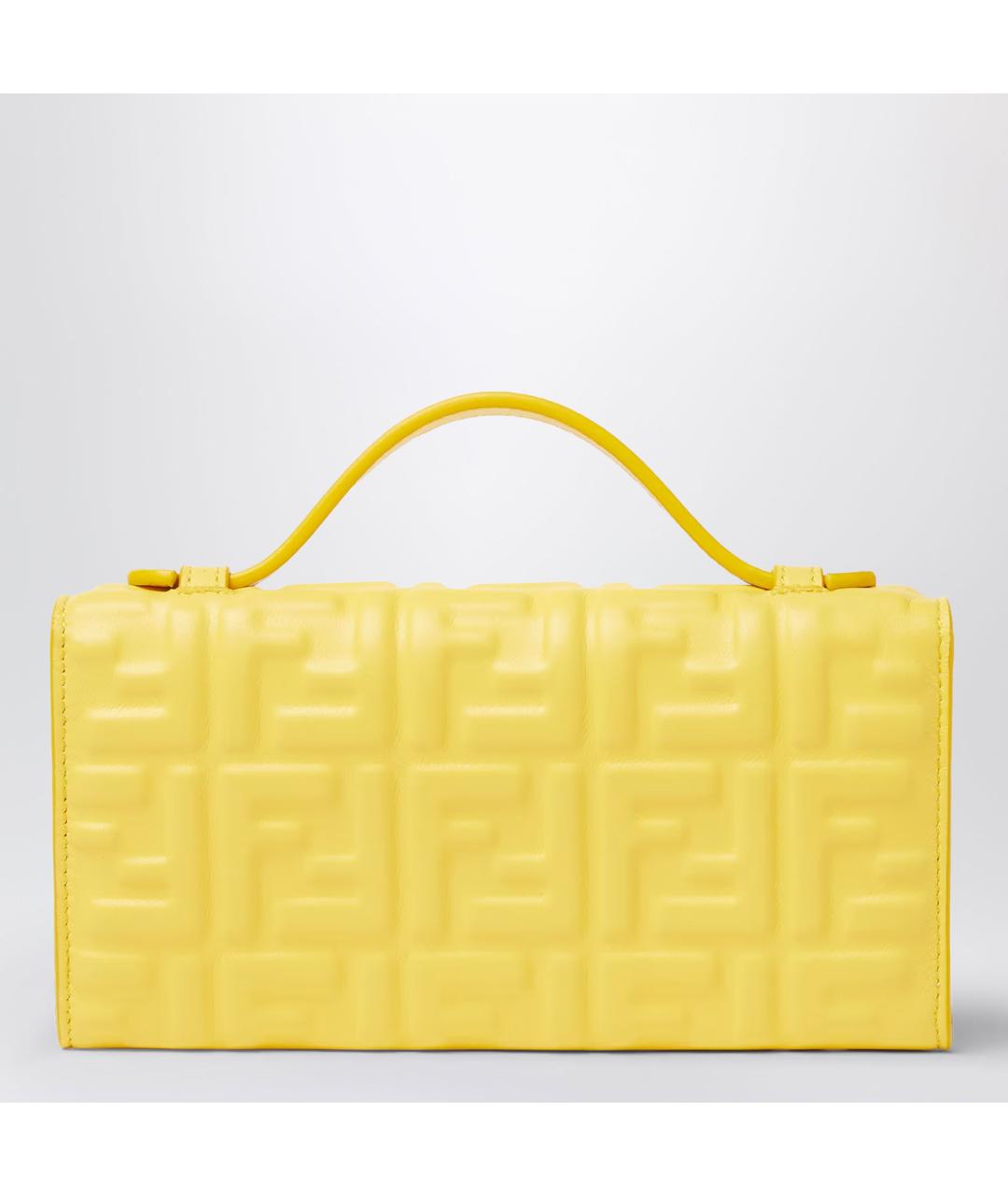 FENDI Желтая кожаная сумка через плечо, фото 2