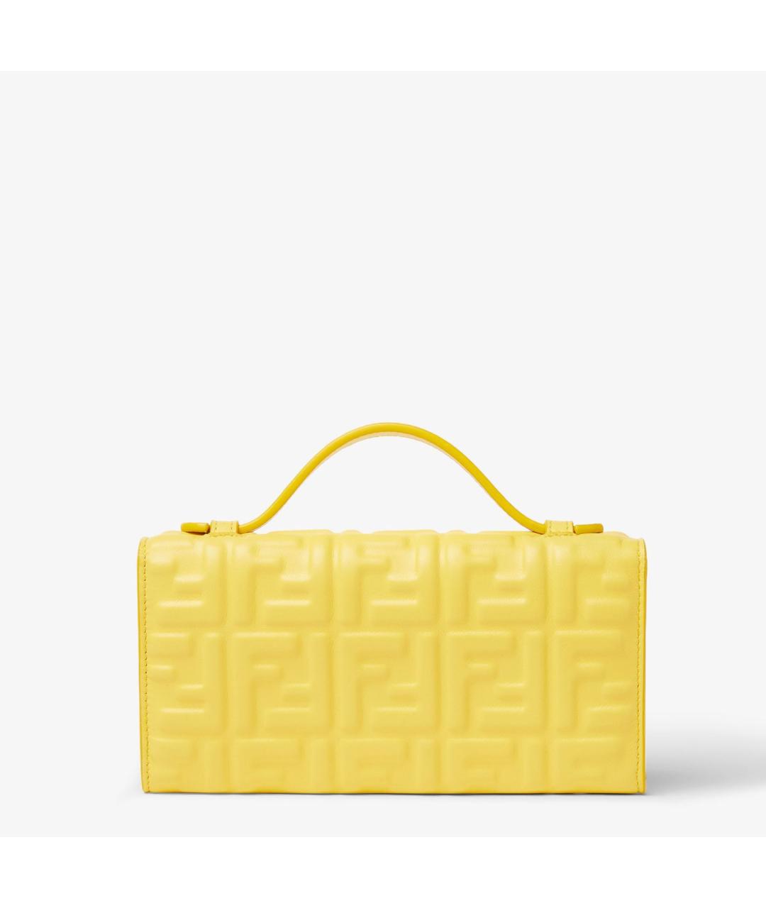 FENDI Желтая кожаная сумка через плечо, фото 3