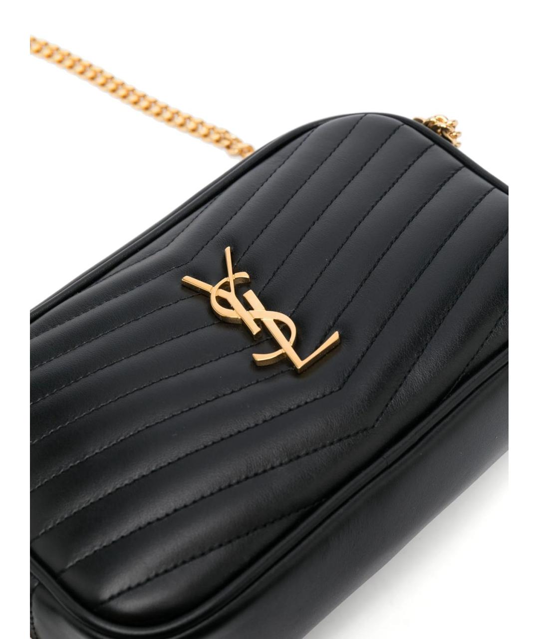 SAINT LAURENT Черная кожаная сумка через плечо, фото 5