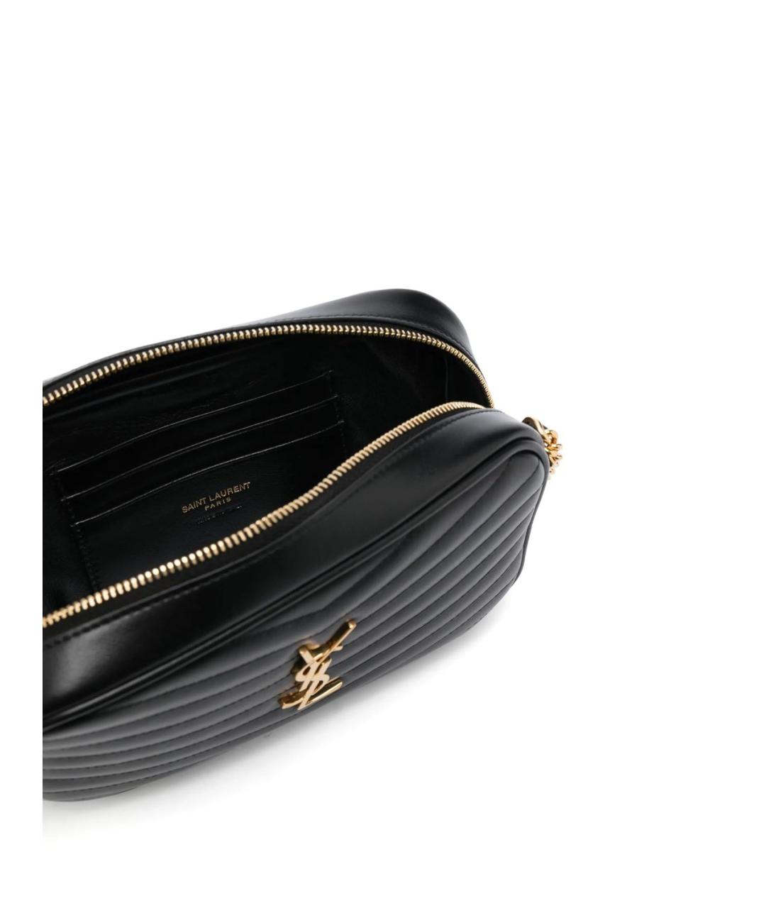 SAINT LAURENT Черная кожаная сумка через плечо, фото 2