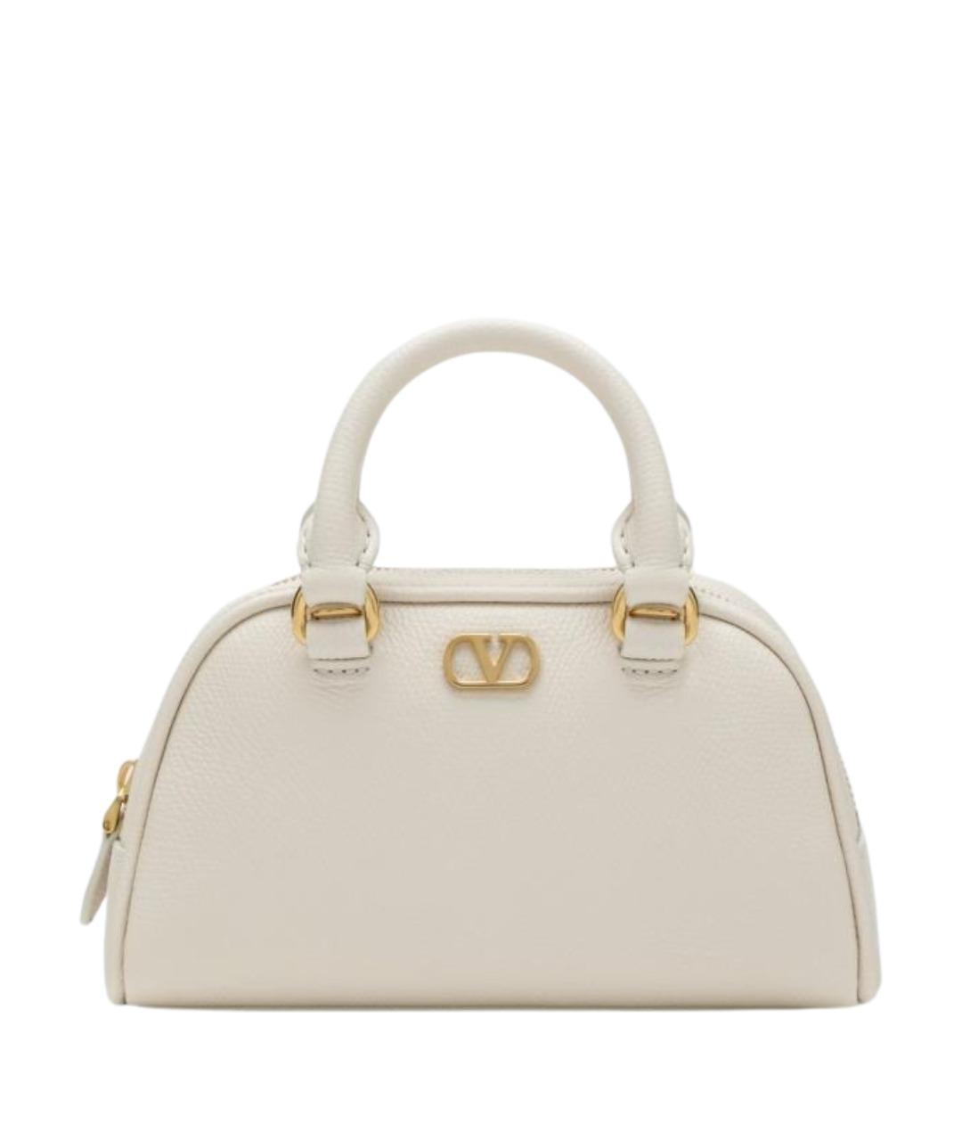 VALENTINO Белая кожаная сумка с короткими ручками, фото 1
