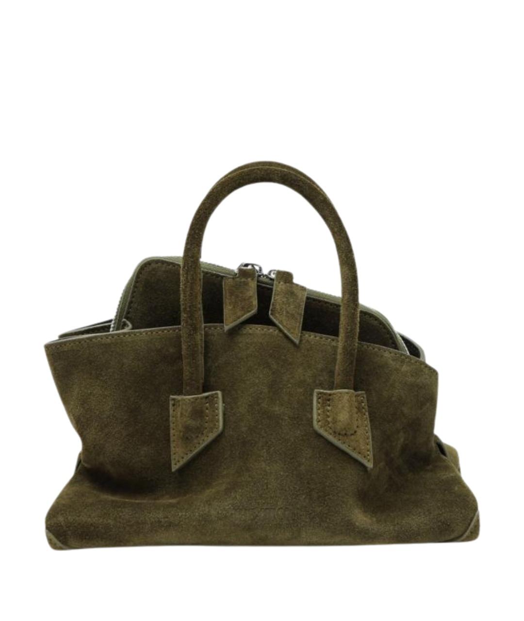 THE ATTICO Зеленая замшевая сумка с короткими ручками, фото 1