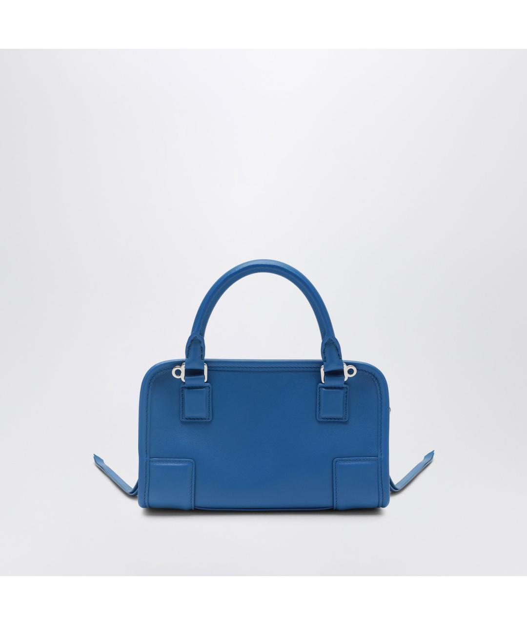 LOEWE Голубая кожаная сумка с короткими ручками, фото 2