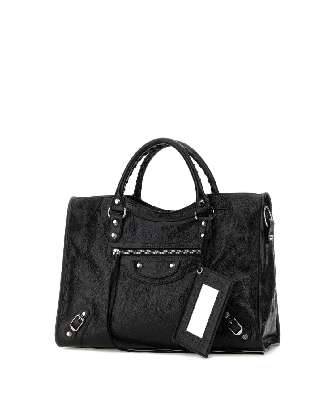 BALENCIAGA Черная кожаная сумка с короткими ручками, фото 2