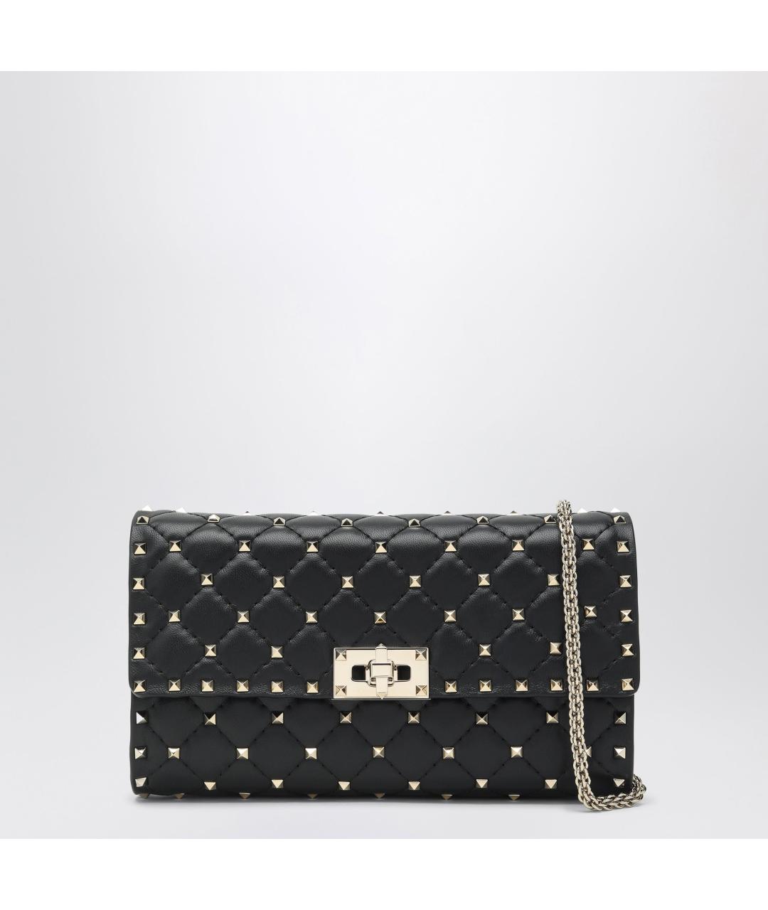 VALENTINO Черная кожаная сумка через плечо, фото 3