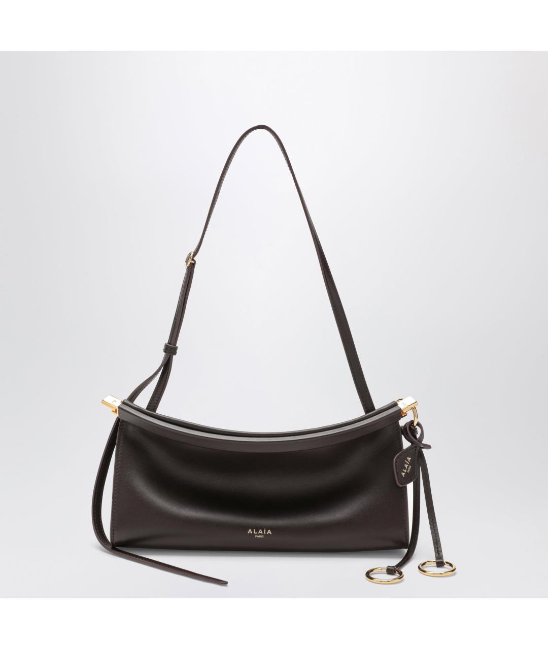 ALAIA Коричневая кожаная сумка с короткими ручками, фото 3