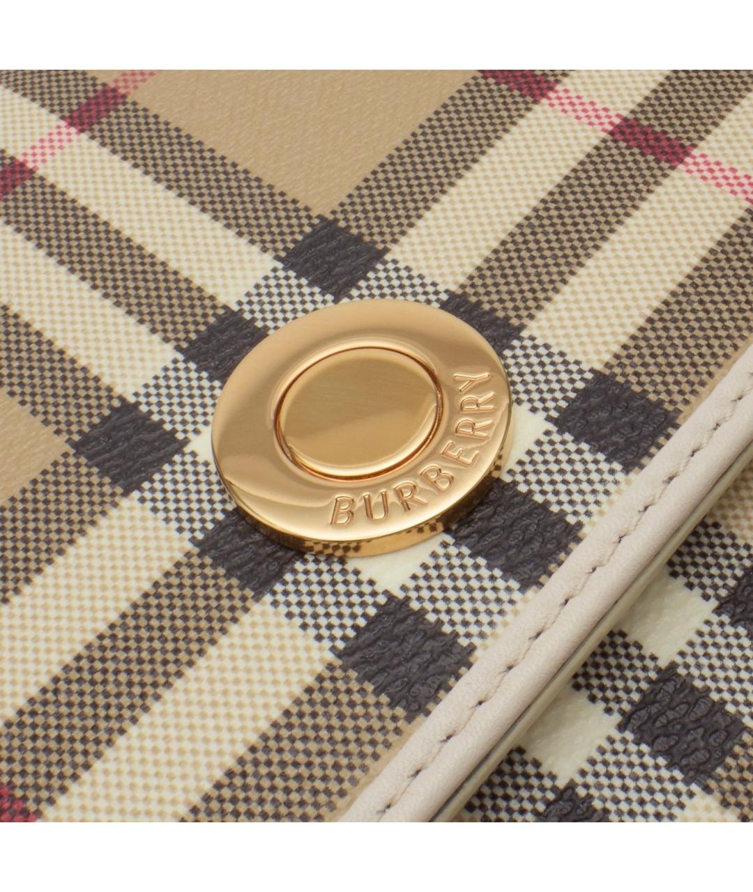 BURBERRY Бежевая синтетическая сумка через плечо, фото 4