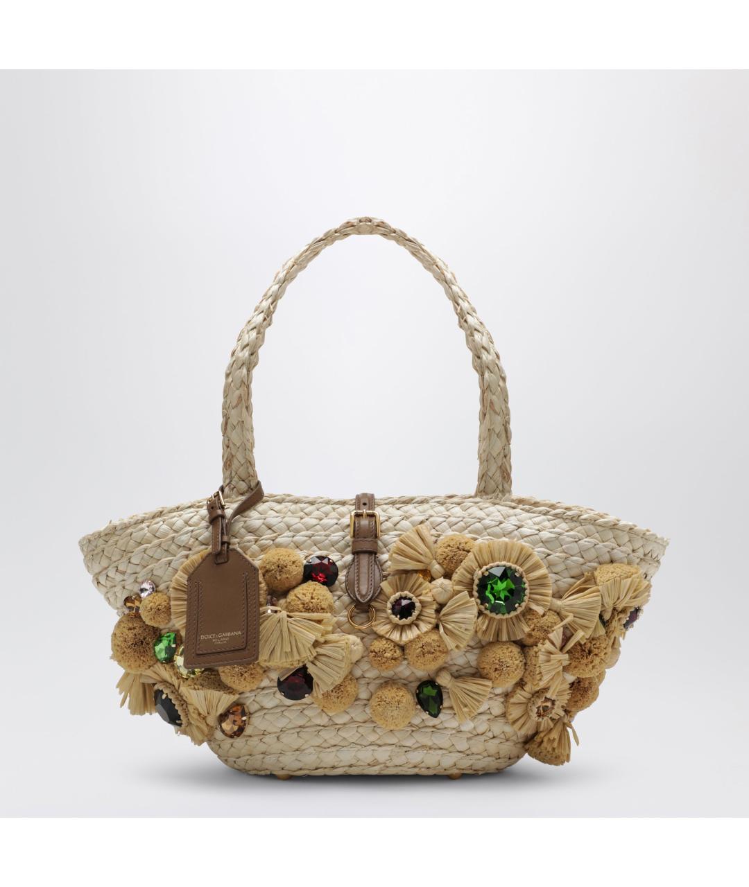 DOLCE&GABBANA Бежевая сумка с короткими ручками, фото 3