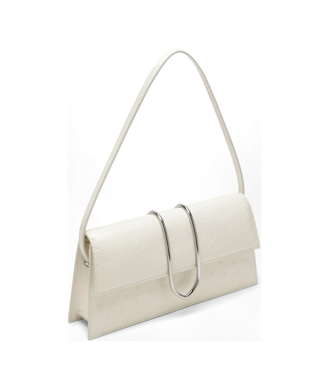 JACQUEMUS Белая кожаная сумка с короткими ручками, фото 2