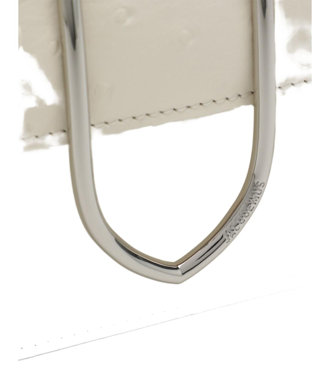JACQUEMUS Белая кожаная сумка с короткими ручками, фото 5