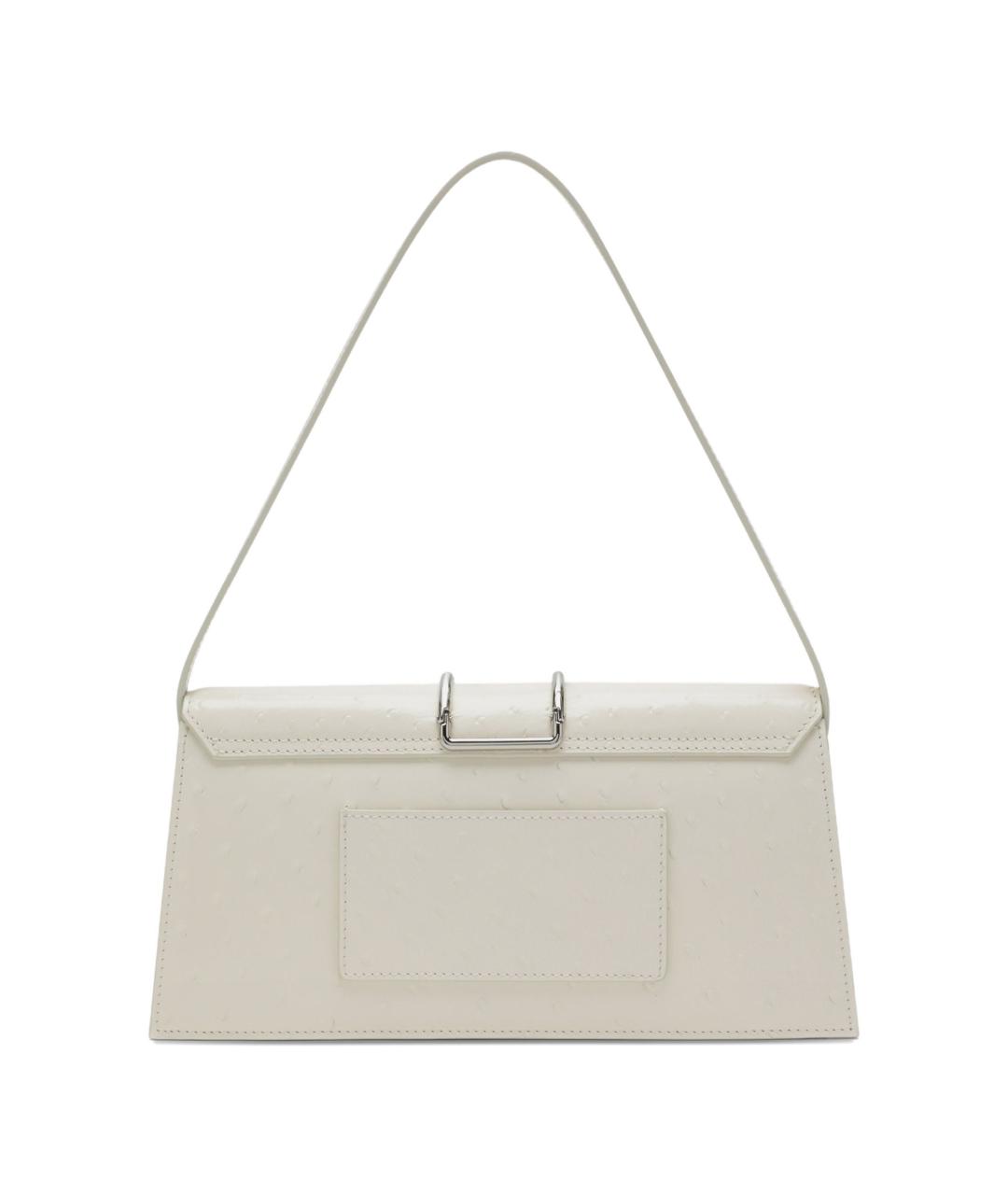 JACQUEMUS Белая кожаная сумка с короткими ручками, фото 3