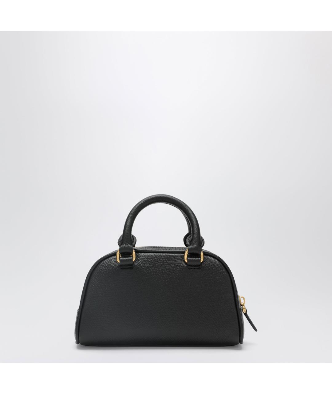 VALENTINO Черная кожаная сумка с короткими ручками, фото 2