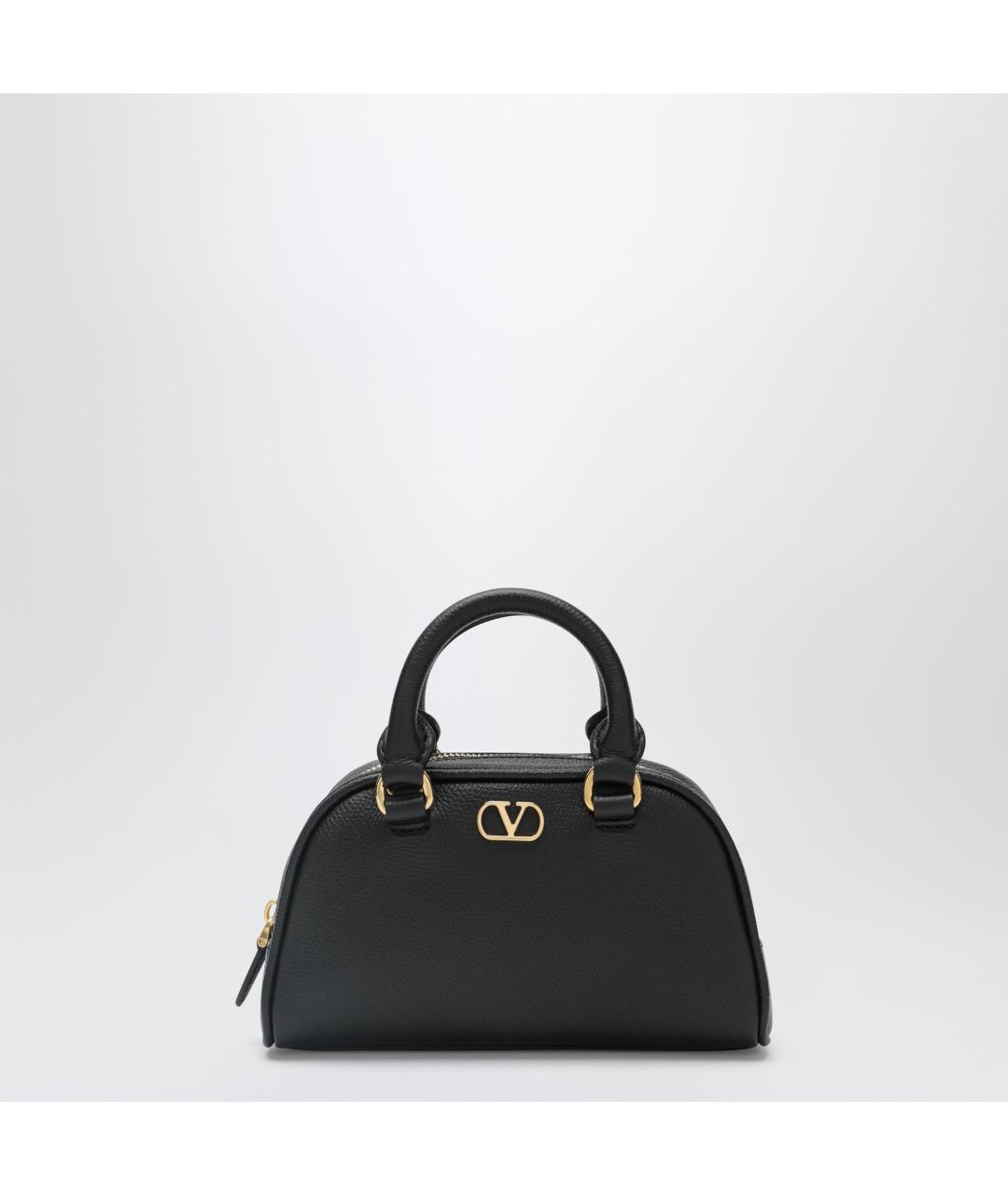 VALENTINO Черная кожаная сумка с короткими ручками, фото 3