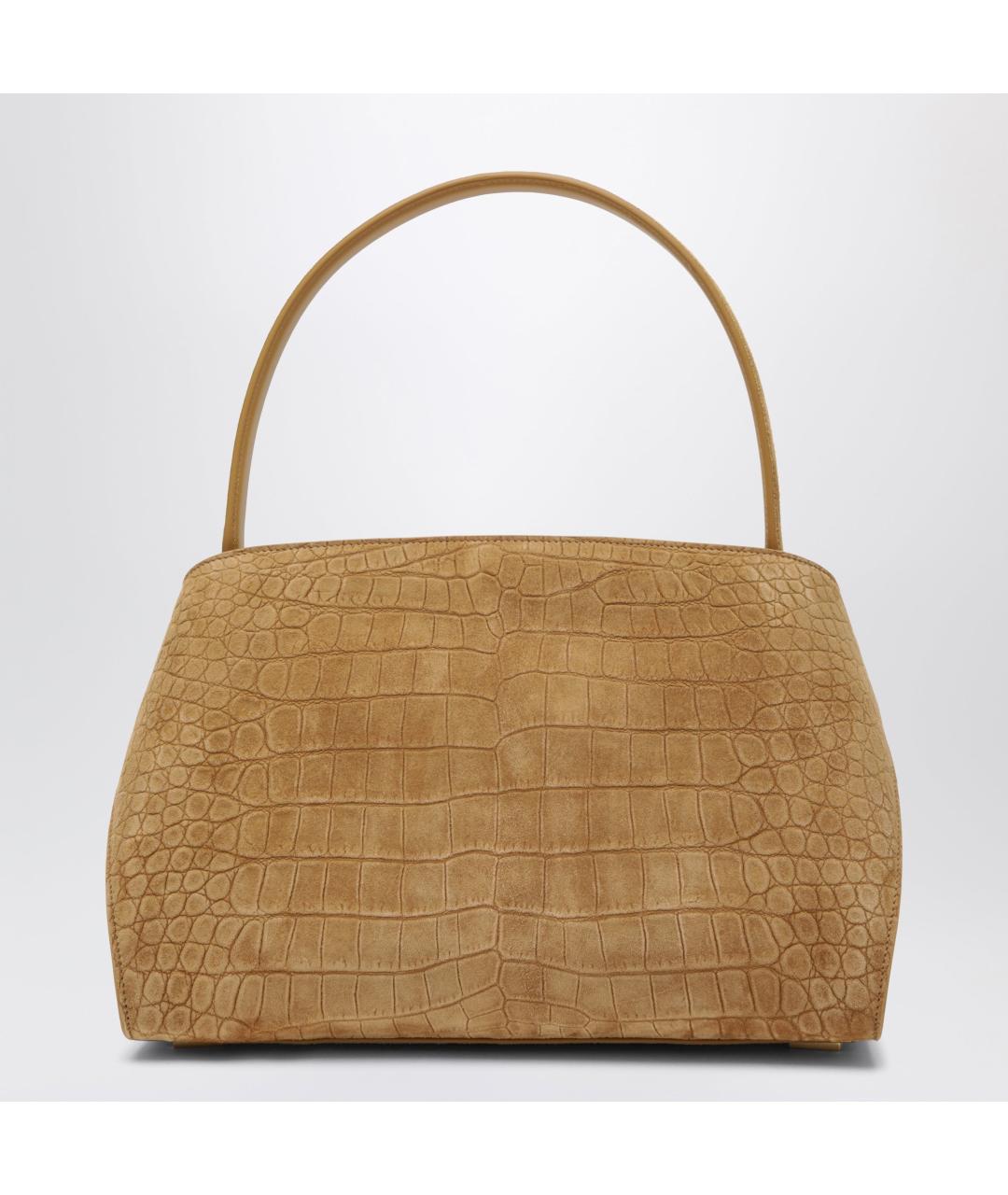 FERRAGAMO Бежевая кожаная сумка с короткими ручками, фото 2