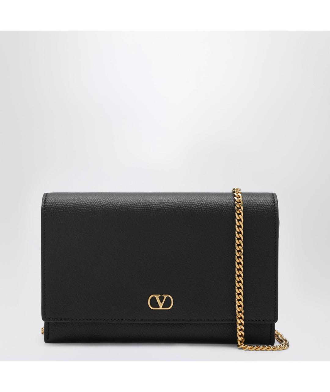 VALENTINO Черная кожаная сумка через плечо, фото 3