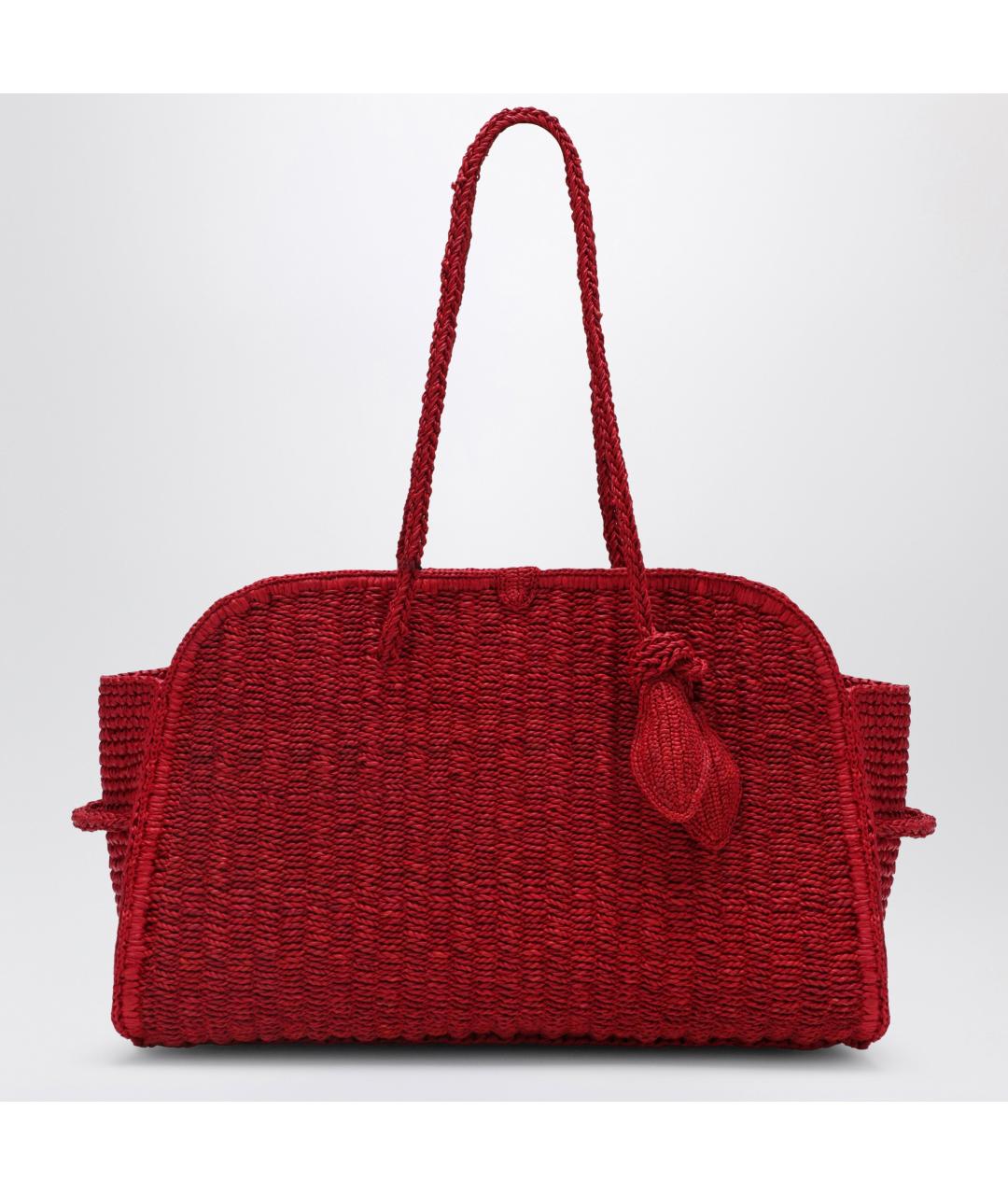 JACQUEMUS Красная пелетеная сумка с короткими ручками, фото 3