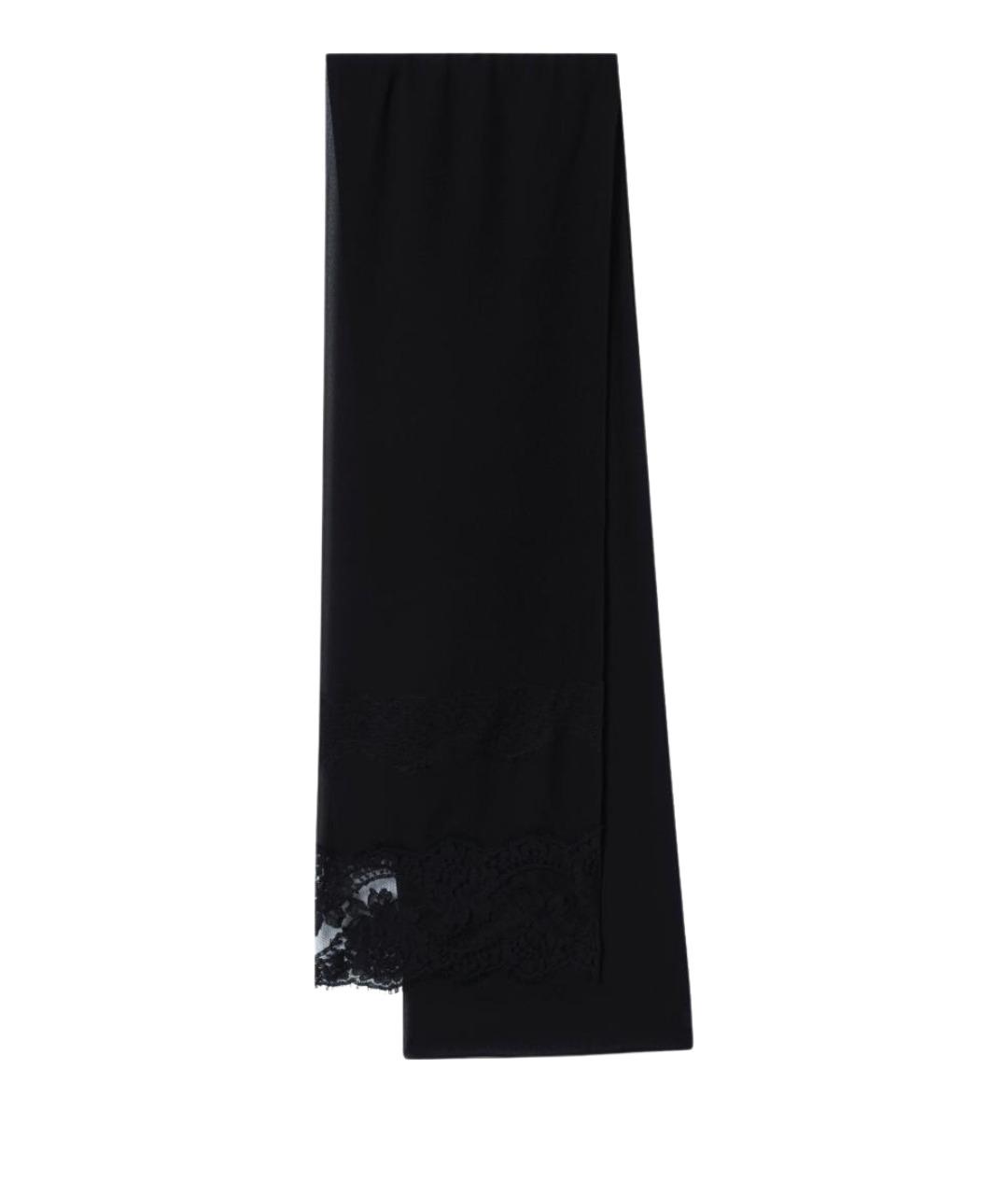 DOLCE&GABBANA Черный шелковый шарф, фото 1