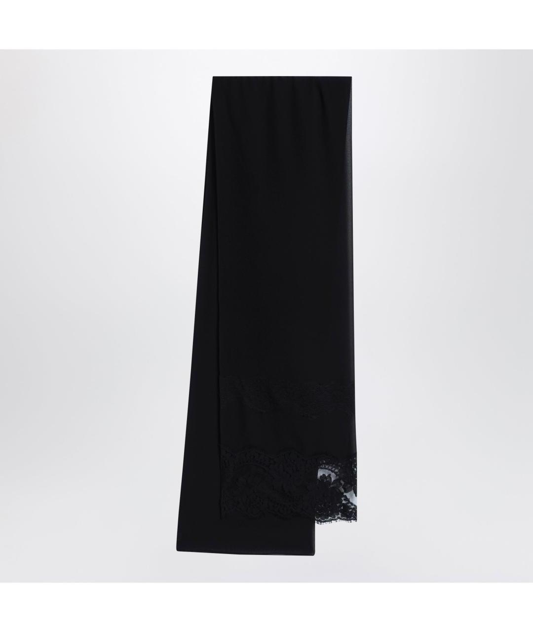 DOLCE&GABBANA Черный шелковый шарф, фото 3