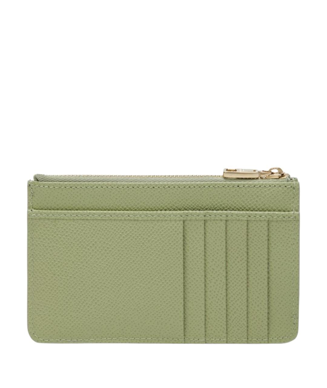 DOLCE&GABBANA Зеленый кожаный кардхолдер, фото 2
