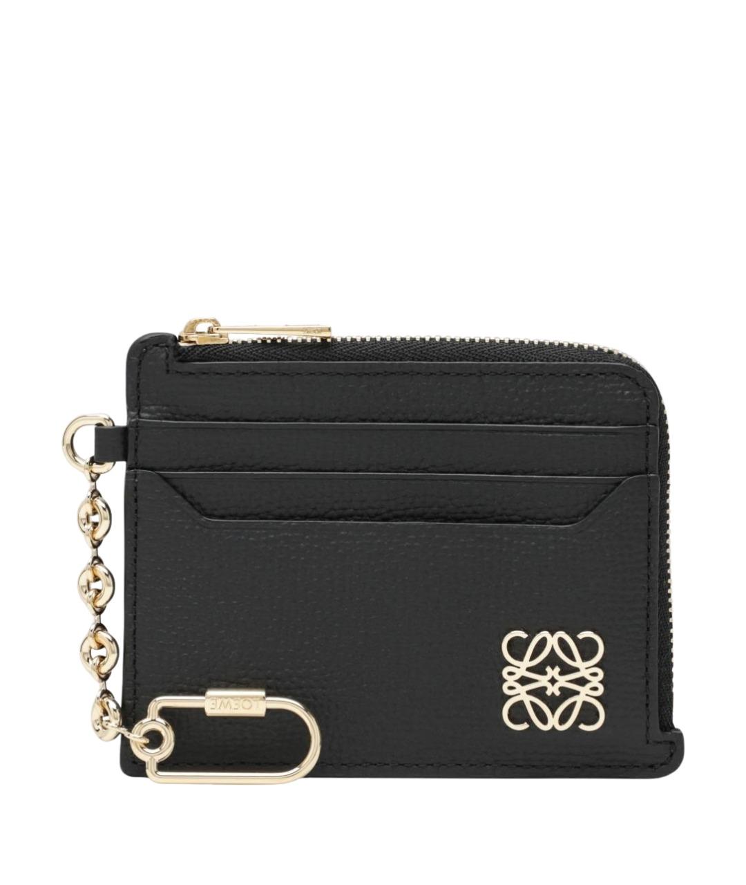 LOEWE Черный кожаный кардхолдер, фото 1