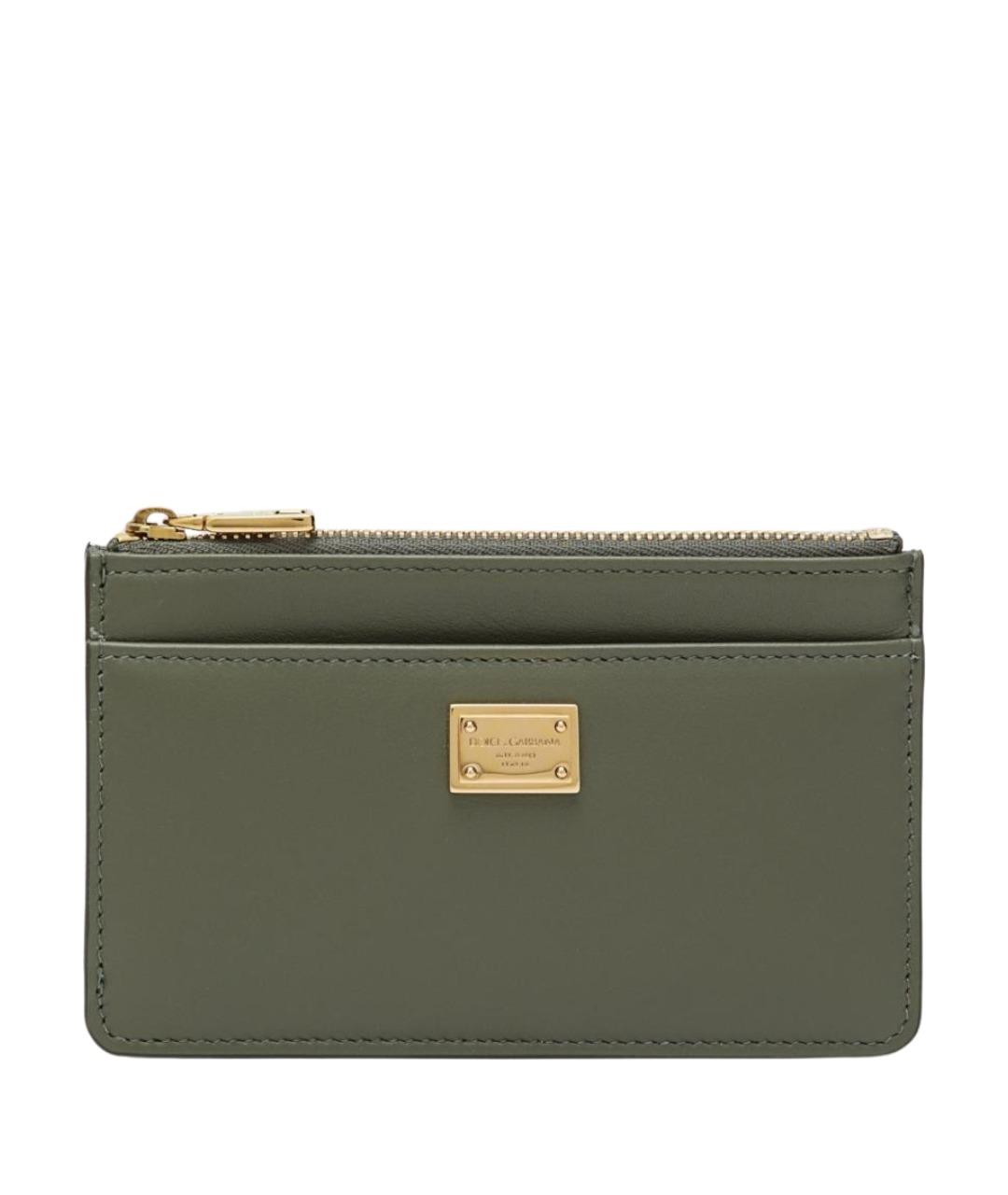 DOLCE&GABBANA Зеленый кожаный кардхолдер, фото 1