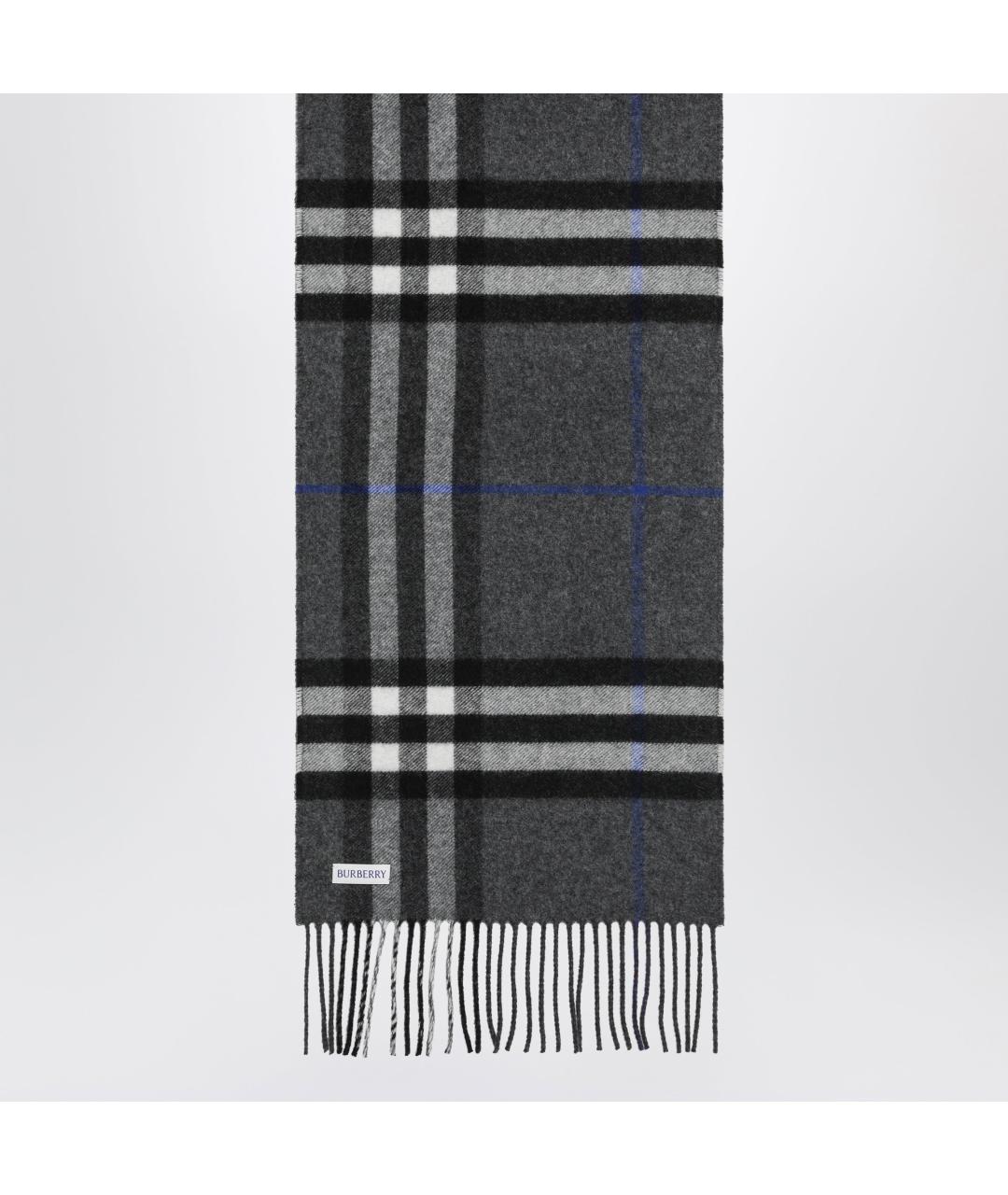 BURBERRY Серый кашемировый шарф, фото 2