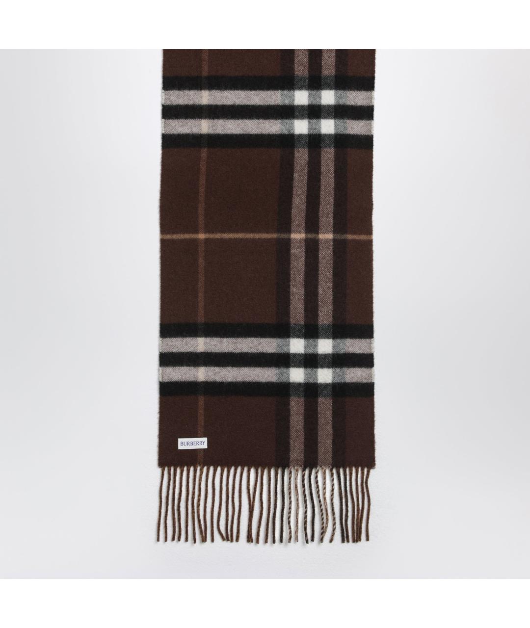 BURBERRY Коричневый кашемировый шарф, фото 3