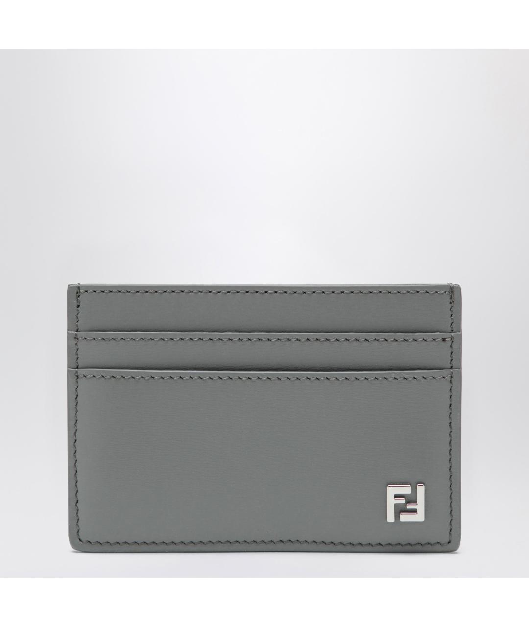 FENDI Серый кожаный кардхолдер, фото 3