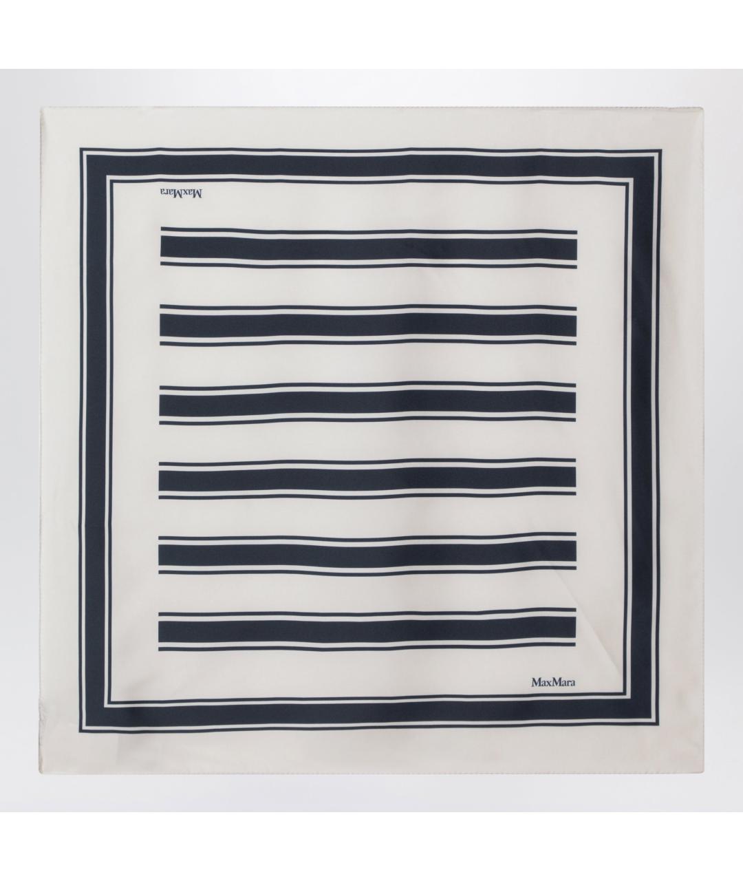 MAX MARA Синий шелковый шарф, фото 3